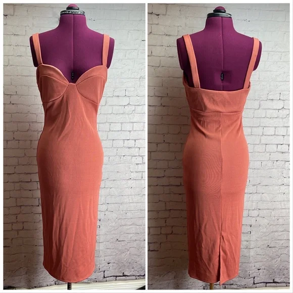 Privacy Please | Dresses | Revolve Privacy Please Dusty Peach Bodycon Midi  Dress Size Medium | Poshmark